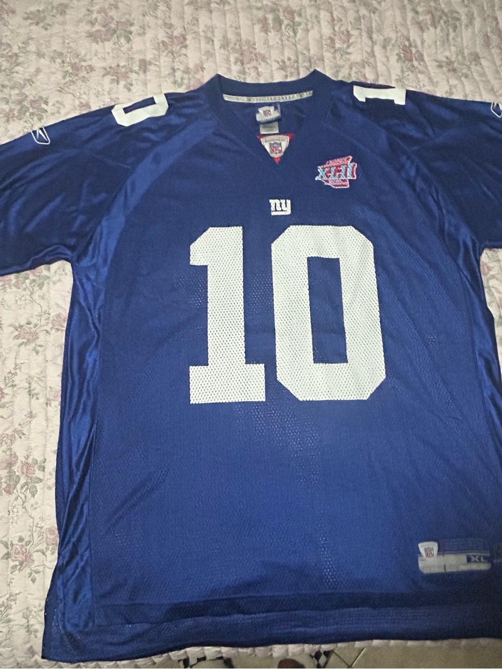 Vintage Reebok NFL Eli Manning New York Giants #10 Super Bowl XLII Jersey XL